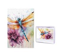 Puzzle di pittura ad acquerello con libellula, 1000 pezzi, puzzle personalizzati, puzzle in legno per adulti, foto puzzle arte da appendere alla parete, decorazione per compleanno, matrimonio, San