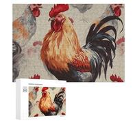 Puzzle di pittura di pollo con arte animale, 300 pezzi, puzzle personalizzato, arte animale, pittura di pollo, puzzle sfidante, per adulti, puzzle personalizzato con custodia (40 x 28 cm)