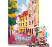 Puzzle di pittura di strada di Monaco per ragazzi, 1000 pezzi, stimola la memoria, rilassante, divertente, da assemblare, (38x26cm)
