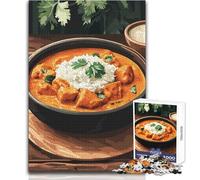 Puzzle di pollo Tikka Masala con riso per adolescenti, 1000 rompicapo educativi, regalo memorabile e sentito, dimensioni 38x26cm