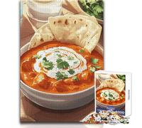 Puzzle di pollo Tikka Masala da 1000 pezzi, divertente gioco per lo sviluppo cognitivo, speciale regalo di festa premuroso, dimensioni 38x26cm
