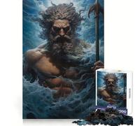 Puzzle di Poseidone, mitologia greca, 1000 pezzi per adulti, gioco di logica e logica per il tempo libero, bordi lisci, regalo stagionale (38x52cm)
