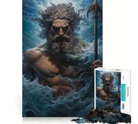 Puzzle di Poseidone, mitologia greca, 1000 pezzi per adulti, gioco di logica e logica per il tempo libero, bordi lisci, regalo stagionale (38x52cm)