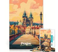 Puzzle di Praga da 1000 pezzi per adulti, ideale per stimolare la memoria, per momenti di relax e per assemblare immagini artistiche 38x52cm