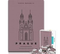 Puzzle di Praga, Repubblica Ceca, per adolescenti, 1000 pezzi, aiuta il cervello a esercitare i giocattoli avvincenti per coltivare la pazienza, adatti alle coppie, 50x75cm
