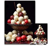 Puzzle di praline dolci bianche da 1000 pezzi per adulti. Puzzle impossibili per adulti perfetti per il divertimento in famiglia durante le vacanze 1000 pezzi (75x50 cm).