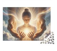 Puzzle di protezione divina da 1000 pezzi, luce spirituale, donna, per adulti, gioco educativo, decorazione per la casa, difficile, stimolante, per uomini e donne, compleanno, 70x50 cm, regalo