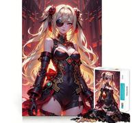Puzzle di ragazza anime con benda sull'occhio per adulti,1000 pezzi,gioco di memoria per allenare la mente,taglio preciso,finitura di alta qualità,un modo coinvolgente per passare il tempo libero
