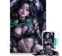 Puzzle di ragazza anime con drago per adulti,1000 pezzi,gioco di memoria per allenare la mente,taglio preciso,finitura di alta qualità,un modo coinvolgente per passare il tempo libero (38x26cm)