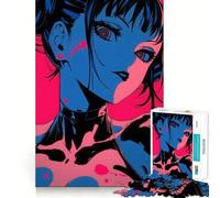 Puzzle di ragazza anime rosa e blu per adulti,1000 pezzi,gioco di concentrazione,tagli di precisione,bordi lisci,divertente sfida per i tempi di attesa (50x75cm)