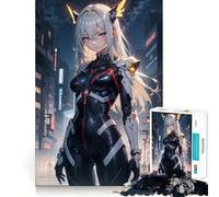 Puzzle di ragazza cyberpunk anime da 1000 pezzi per adolescenti,gioco stimolante per la mente,montaggio sicuro e stabile,divertimento per tutta la famiglia,attività serale (38x52cm)