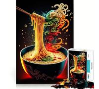 Puzzle di Ramen giapponese da 1000 pezzi per adolescenti, ideale per rafforzare la memoria, rilassarsi e divertirsi, con bordi lisci e la lista dei desideri di Babbo Natale (38x52cm)