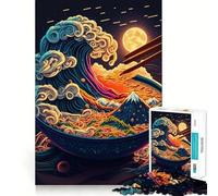 Puzzle di Ramen giapponese da 1000 pezzi per adolescenti, ideale per rafforzare la memoria, rilassarsi e divertirsi, con bordi lisci e la lista dei desideri di Babbo Natale (38x52cm)