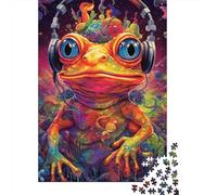 Puzzle di rana con musica psichedelica, attività divertente da fare a casa, puzzle di cartone di alta qualità per adulti e adolescenti, regali di Natale 1000 pezzi (38x26 cm)