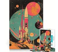 Puzzle di ricerca spaziale retrò per adulti, 1000 pezzi, gioco stimolante per la mente, ideale per momenti di relax, con taglio di qualità (50x75cm)