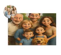 Puzzle di ritratto di famiglia personalizzato, puzzle personalizzato in stile cartone animato, puzzle personalizzato da 500 pezzi animati per foto di famiglia divertente arte fotografica per coppia