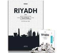 Puzzle di Riyadh, Arabia Saudita per adolescenti, puzzle da 1000 pezzi, giochi divertenti, ogni pezzo è unico, gioco divertente e stimolante per tutta la famiglia, 38x26cm