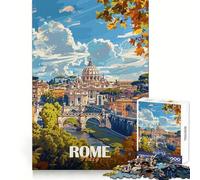 Puzzle di Roma con panorama e Basilica di San Pietro, 1000 pezzi, ideale per ragazzi, stimola la memoria, rilassante e divertente, con taglio di alta qualità e design elegante (50x75cm)