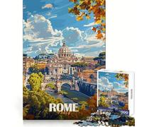 Puzzle di Roma con panorama e Basilica di San Pietro, 1000 pezzi, per adulti, ideale per migliorare la memoria, alleviare l'ansia, assemblare e creare un'attività artistica (38x52cm)