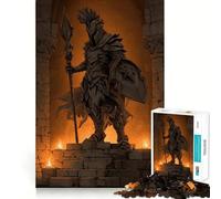 Puzzle di rovine antiche del Cavaliere di Pietra, 1000 pezzi per ragazzi, giocattolo intelligente per la casa, taglio preciso, regalo pensato 38x26cm