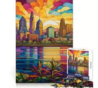 Puzzle di San Diego con vetrate artistiche, 1000 pezzi, per adolescenti, gioco di pensiero, divertimento condiviso, bordi precisi, oggetto con desiderio di Babbo Natale 38x26cm