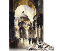 Puzzle di Santa Sofia a Istanbul, sfida difficile, 100% in cartone riciclato, per adulti, regali di Natale, 1000 pezzi (38x26 cm)