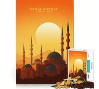 Puzzle di Santa Sofia al tramonto, 1000 pezzi, per ragazzi, gioco di logica semplice, svago, taglio perfetto, regalo di compleanno 50x75cm