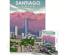Puzzle di Santiago del Cile per ragazzi,1000 pezzi,stimolante per la mente,per il tempo libero,ad incastro,elegante,regalo di Natale (38x52cm)