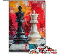 Puzzle di scacchi dipinti a olio per adolescenti 1000 puzzle, giocattoli di gioco stimolanti Ogni pezzo è unico - Gioco stimolante e divertente per tutta la famiglia (26x38cm)