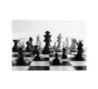 Puzzle di scacchi in bianco e nero Puzzle di legno intellettuale educativo da 1000 pezzi, puzzle divertenti, puzzle antistress 75 L* 50 W Cm