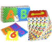 Puzzle di schiuma colorata alfabeto e numeri 36 pezzi