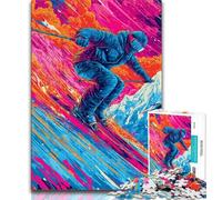 Puzzle di sciatori per adolescenti da 1000 pezzi, per ammazzare il tempo durante le vacanze Ogni pezzo è unico Gioco stimolante e divertente per tutta la famiglia (38x26cm)