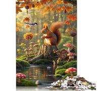 Puzzle di Scoiattolo Relax Challenge Giocattolo Premium Puzzle di Cartone per Adulti Bambini Regali 1000 pezzi (75x50 cm)