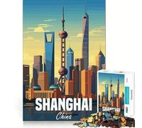 Puzzle di Shanghai, Cina, per adolescenti, 1000 pezzi, gioco per allenare la mente, attività per la casa, taglio di precisione, decorazione murale 50x75cm