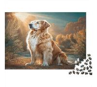 Puzzle di simpatici cani per adulti e adolescenti: Golden Retriever al sole, gioco educativo per decorazioni murali e regali, 52x38 cm/1000 pezzi