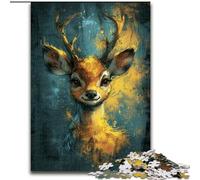 Puzzle di simpatici cervi gialli per adulti, 1000 pezzi, giochi divertenti per famiglie, attività divertenti a casa, regalo di compleanno, regali da viaggio (50x75cm)