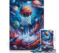 Puzzle di Space Jam a tema basket, difficile da 1000 pezzi, per adulti, ideale per stimolare la mente, rilassare e creare un'attività creativa, un regalo speciale (50x75cm)