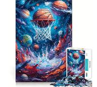Puzzle di Space Jam a tema basket, difficile da 1000 pezzi, per adulti, ideale per stimolare la mente, rilassare e creare un'attività creativa, un regalo speciale (50x75cm)