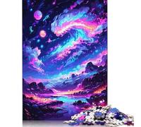 Puzzle di spazio e terra meravigliosa, unico, decorazione per la casa, puzzle rettangolare in carta per adulti, adolescenti, regali per la festa della mamma, 1000 pezzi (75x50 cm)