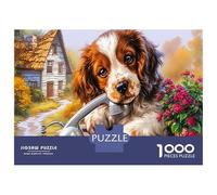 Puzzle di Springer Spaniel da 1000 Pezzi, Carta Riciclata, Cavalier King Charles Spaniel, Sfondo di Fattoria Allegra per Adulti e Bambini, Gioco Educativo, Antistress, Ottima Idea Regalo, 70x50cm