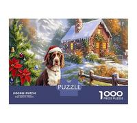 Puzzle di Springer Spaniel da 1000 Pezzi, Carta Riciclata, Tema Beagle, Sfondo di Fattoria Allegra per Adulti, Gioco Educativo Stimolante, Regalo Divertente, Attività per Casa, 70x50cm