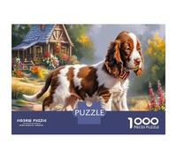 Puzzle di Springer Spaniel da 1000 Pezzi, English Springer Spaniel, Scena di Villaggio Giocosa per Adulti e Bambini, Sfida Molto Difficile, Gioco Educativo, Attività per Casa, 70x50cm