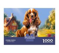 Puzzle di Springer Spaniel da 1000 Pezzi, Tema Cavalier King Charles Spaniel, Sfondo di Fattoria Allegra per Adulti, Divertente e Stimolante, Attività per Casa, Ottima Idea Regalo, 70x50cm