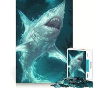 Puzzle di squalo sottomarino da 1000 pezzi per ragazzi,stimolante per la mente,divertimento senza spazi vuoti,incastro perfetto,piacevole svago per interni (38x26cm)