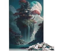 Puzzle di Stone Palace e Waterfall per adulti, 520 pezzi, puzzle rettangolare in cartone, regalo per uomo, per ragazzo o ragazza, 520 pezzi (52x38 cm)