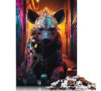 Puzzle di street art con graffiti di iene, giochi creativi, puzzle in cartone riciclato al 100% per adulti, regali di Natale, 1000 pezzi (26x38 cm)