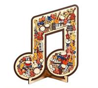 Puzzle di strumenti musicali a forma di nota musicale, puzzle in legno 3D, decorazione da scrivania, strumento musicale creativo per gli amanti della musica, regalo artistico da scrivania unico