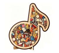 Puzzle di strumenti musicali a forma di nota musicale, puzzle in legno 3D, decorazione da scrivania, strumento musicale creativo per gli amanti della musica, regalo artistico da scrivania unico