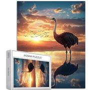 Puzzle di struzzo nel deserto da 1000 pezzi per adulti Lago Deserto Sfondo Art Puzzle colorato fai da te per la decorazione della casa Regali Puzzle Famiglia Perfetto per serate di gioco 50 × 70 cm
