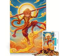 Puzzle di Sun Wukong per adulti da 1000 pezzi, gioco per esercitare la mente, svago leggero, design da assemblare, regalo stagionale 50x75cm